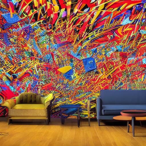 Dancing Figure in Hall of Mirrors: 3D Digital Art