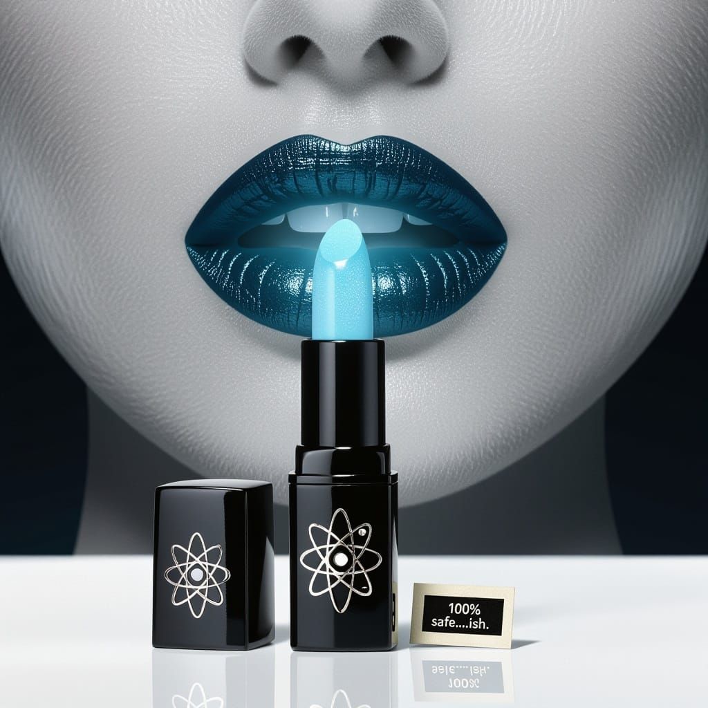 Glowing Lips in Retro Black and White Ad