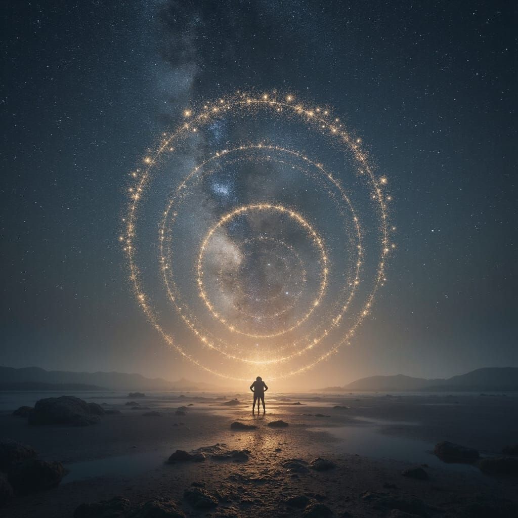 tandem circles, star studded wheels of light, atmospheric haze 2