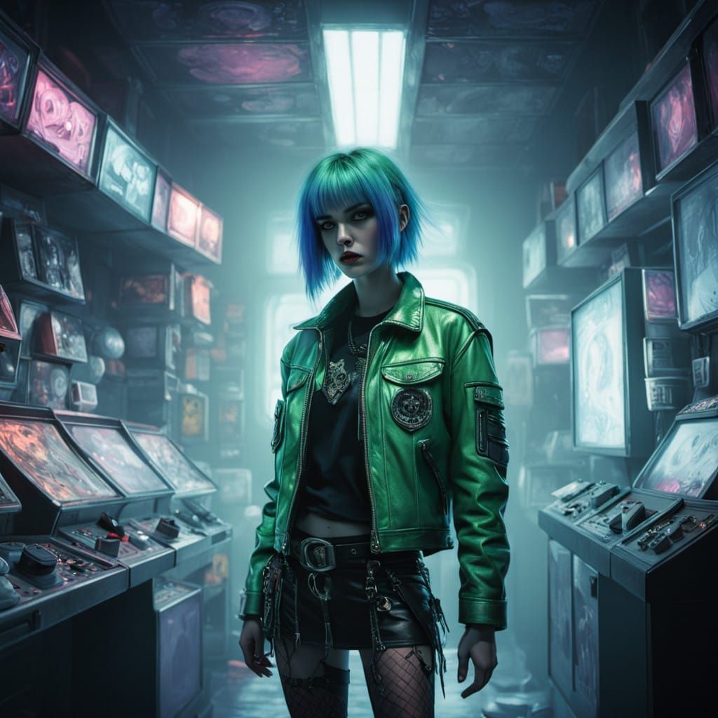 Surreal Convenience Store Nightmare in Dark Fantasy Style