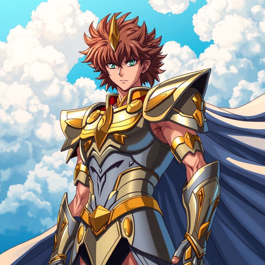 Pegasus Saint Seiya in Epic Anime Art Style