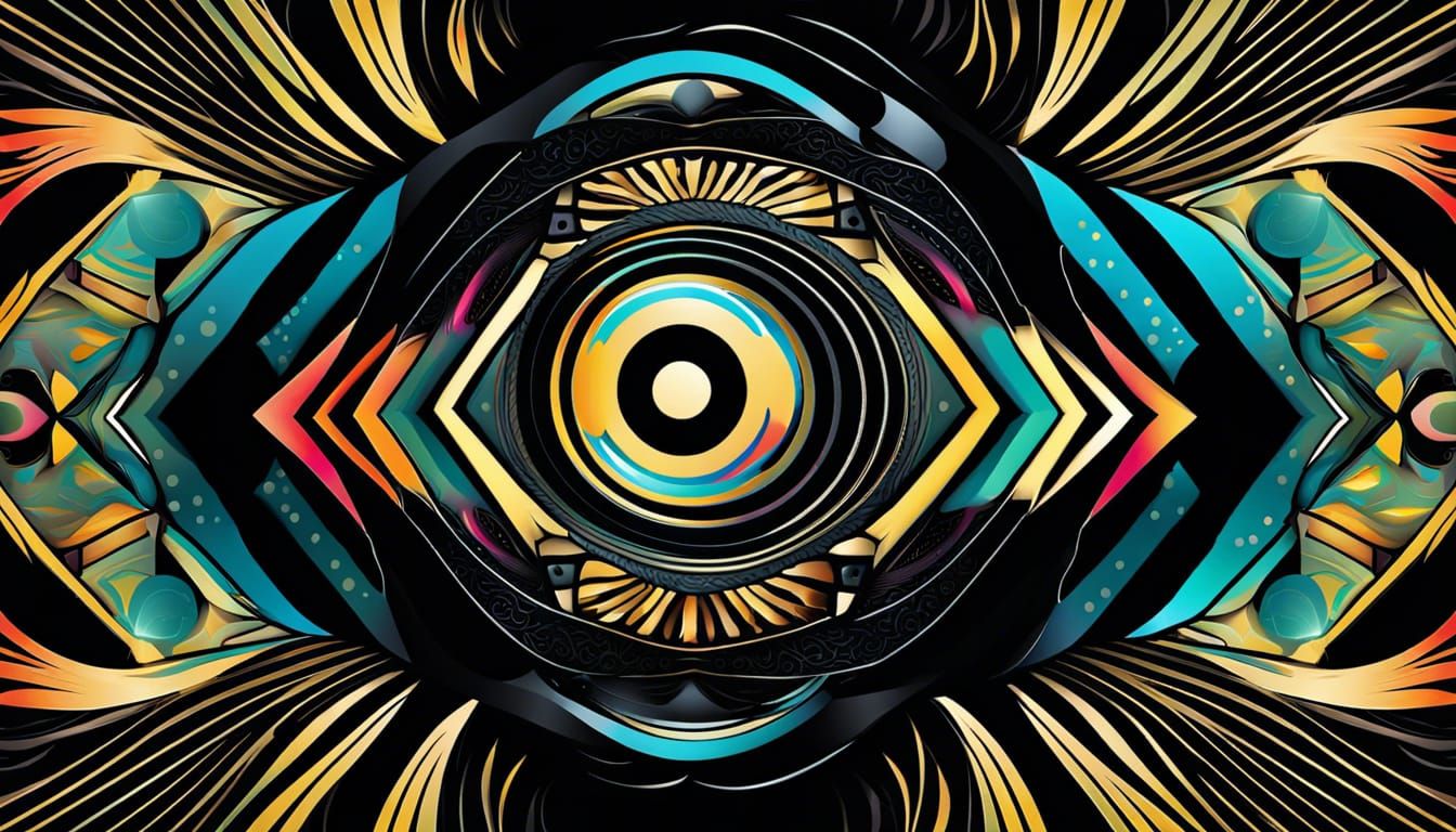 Abstract Black Graphic Element on Textured Wallpaper