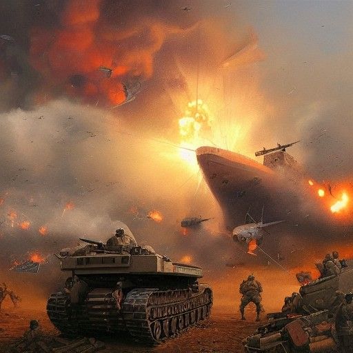 Post-War Shipwreck: Oil Painting