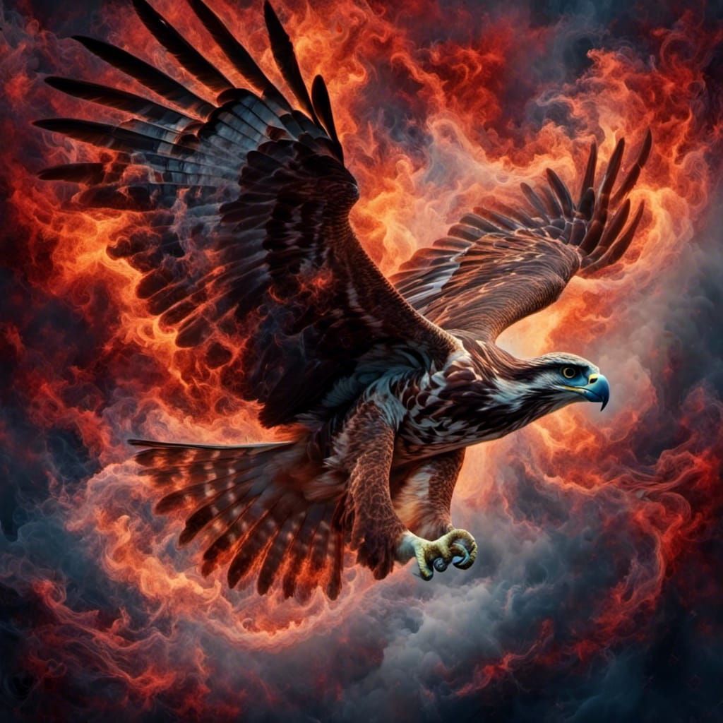 Osprey Creates Red Smoke Cloud in Flight