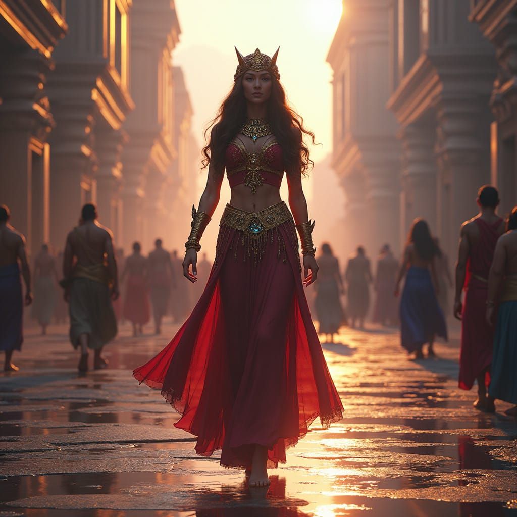 The Goddess Ishtar Strolls Through Ancient Babylon in Vibran...