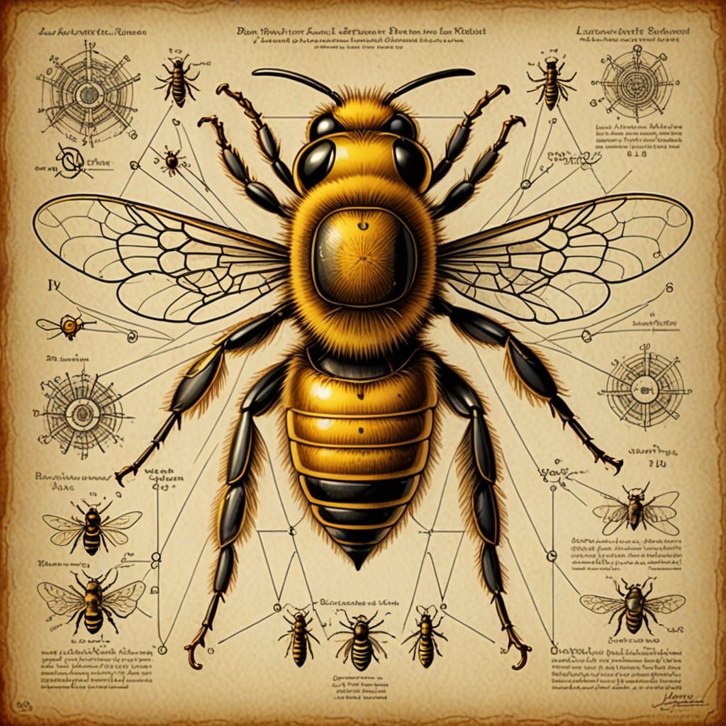 Bee Leonardo da Vinci Schematic Diagram