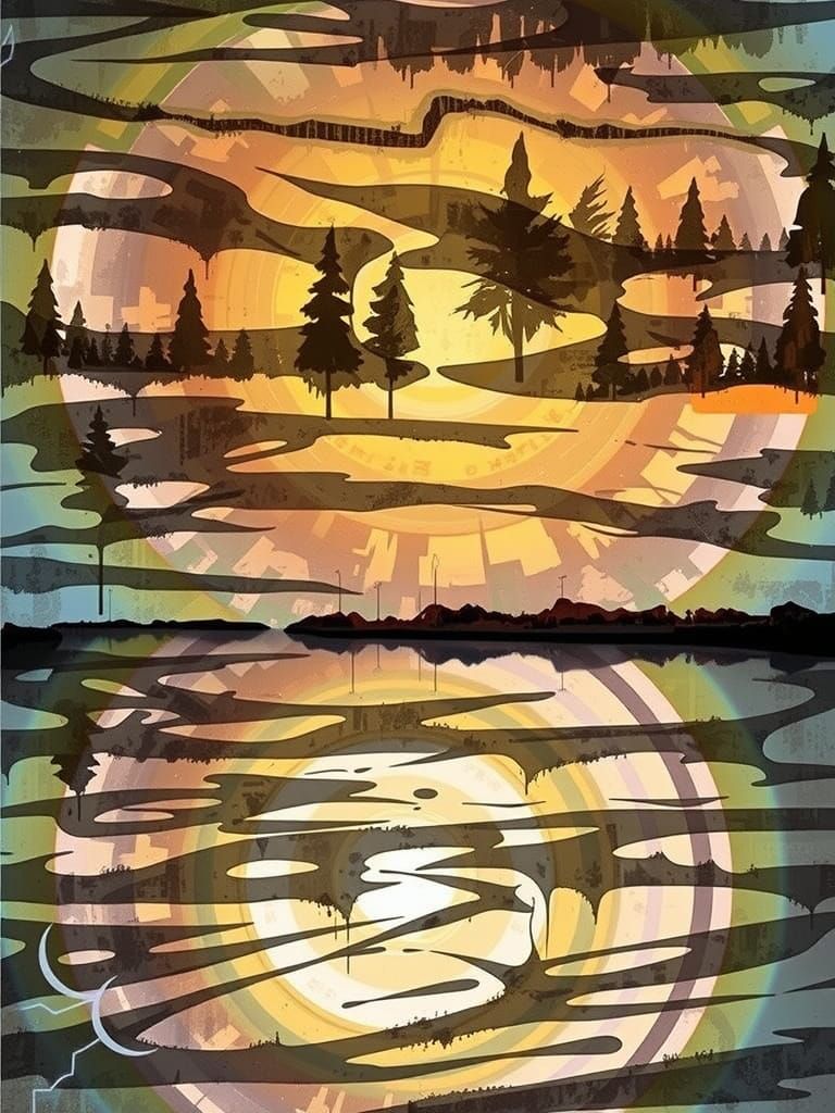 Swirling Patterns in Deep, Fantastical Landscape