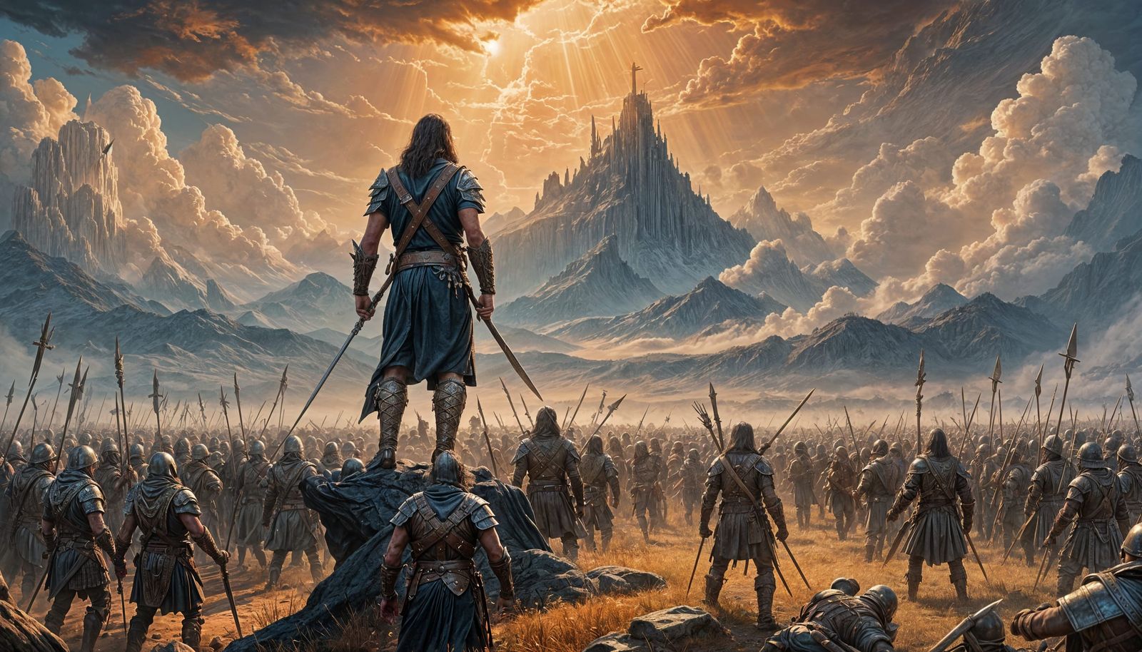 King David leads his Army into a battle