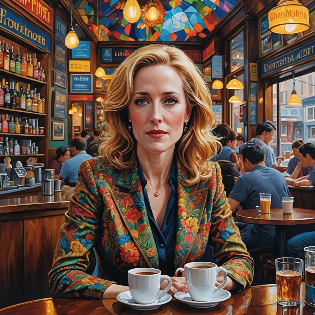 Gillian Anderson at Cafe, Killian Eng Style