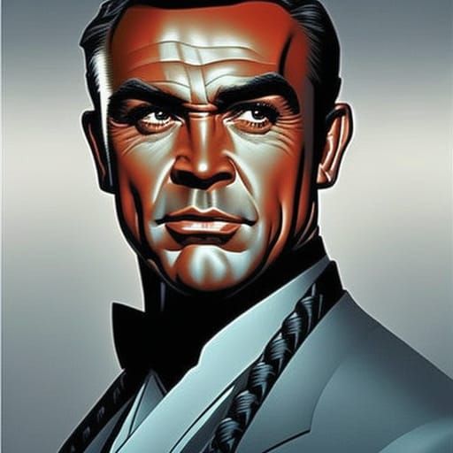 Sean Connery as Young James Bond in Comic Art