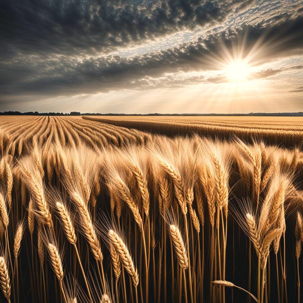 Radiant White Light Over Wheat Field