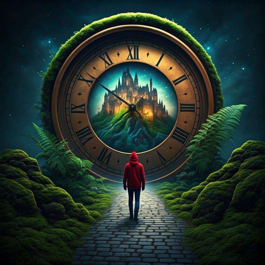 Surreal Clock Gateway to Whimsical Realms