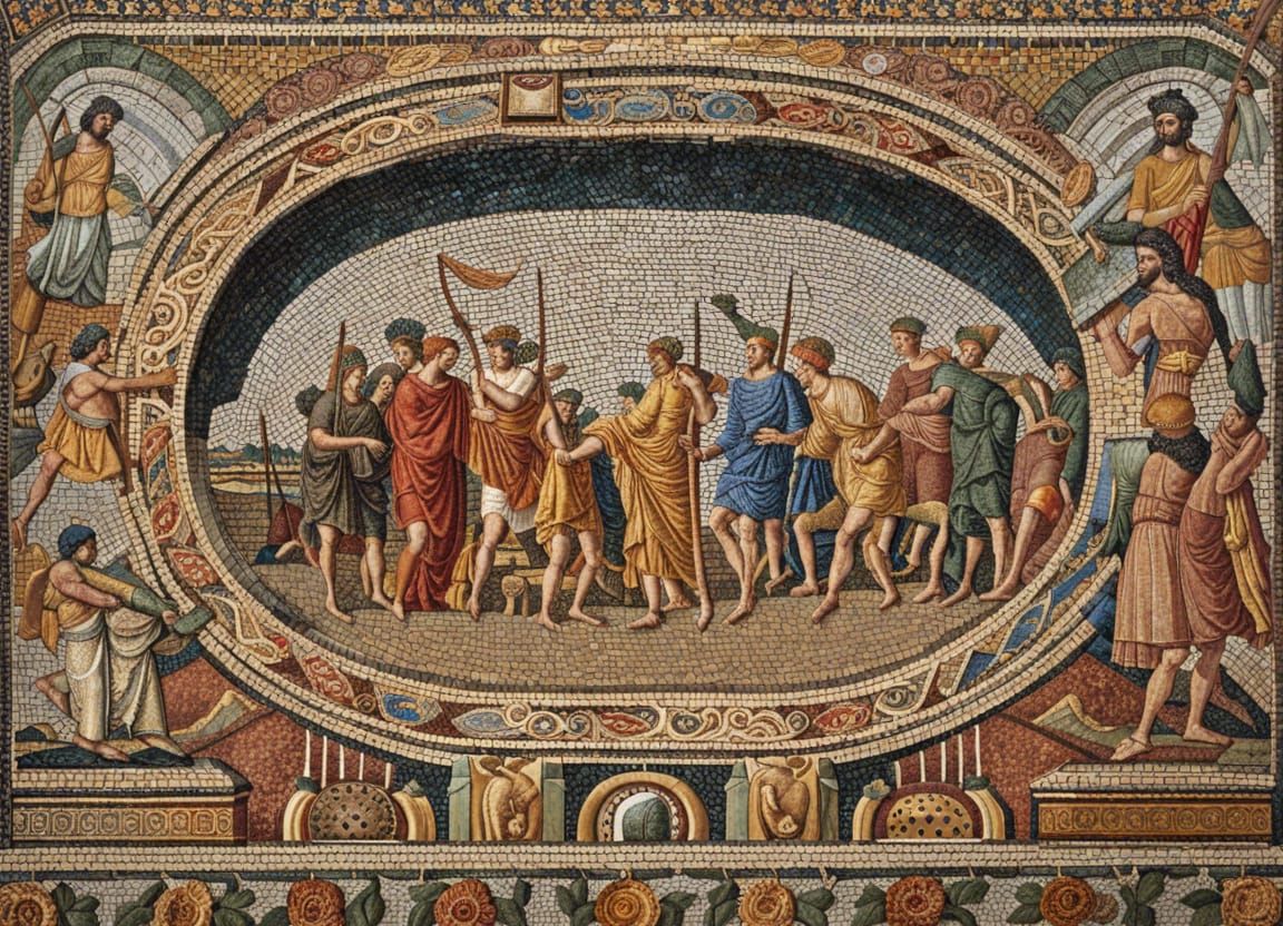 Horatius at the Bridge: Roman Mosaic Legend