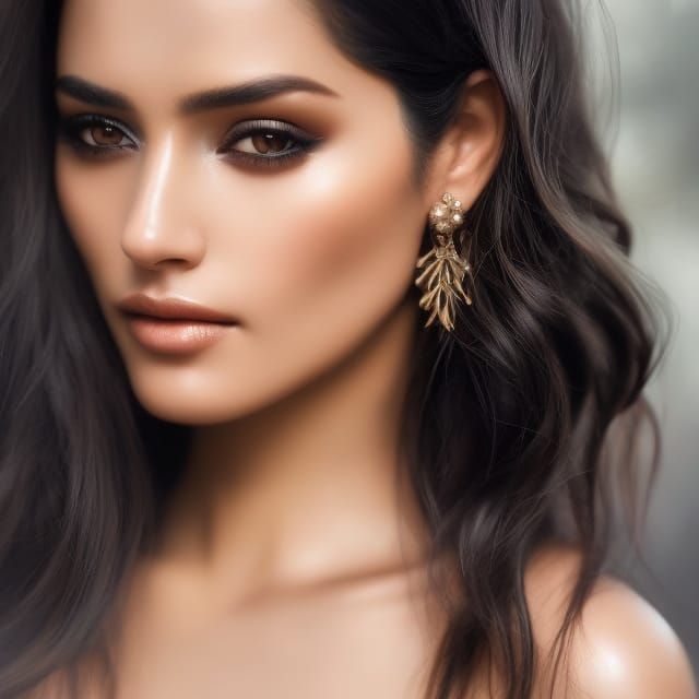 Exotic Woman Portrait in Hyperrealistic Style