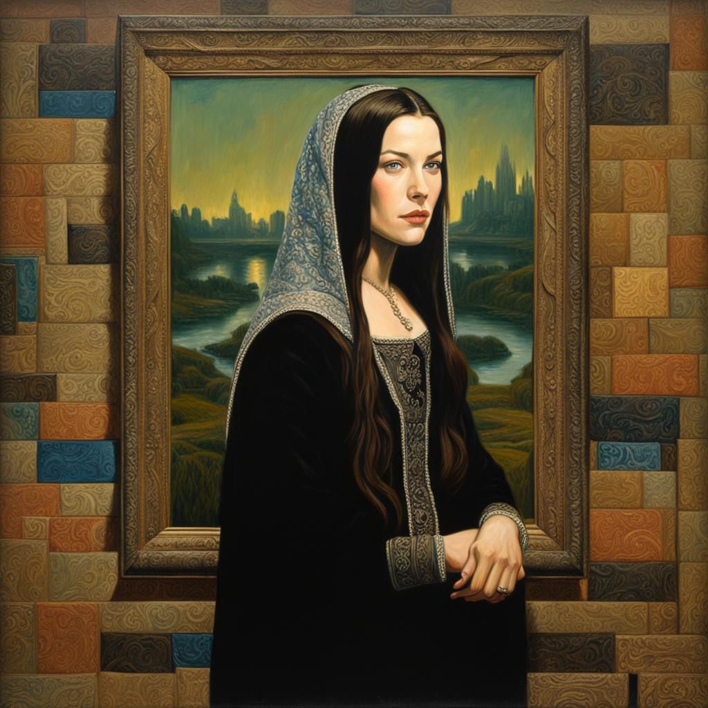 Arwen as Mona Lisa in Oil Painting Style