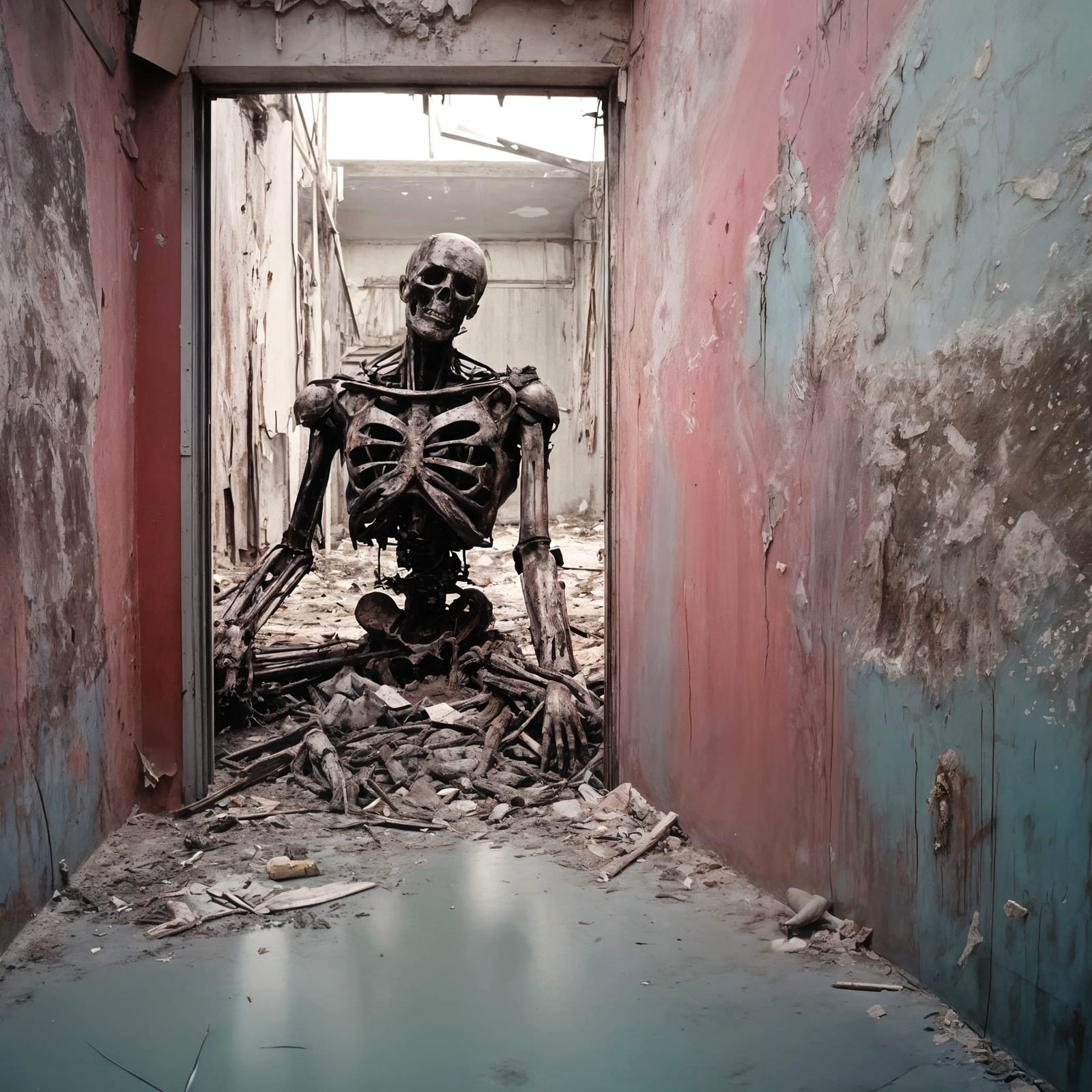 Decayed Figure in Horror Aesthetic