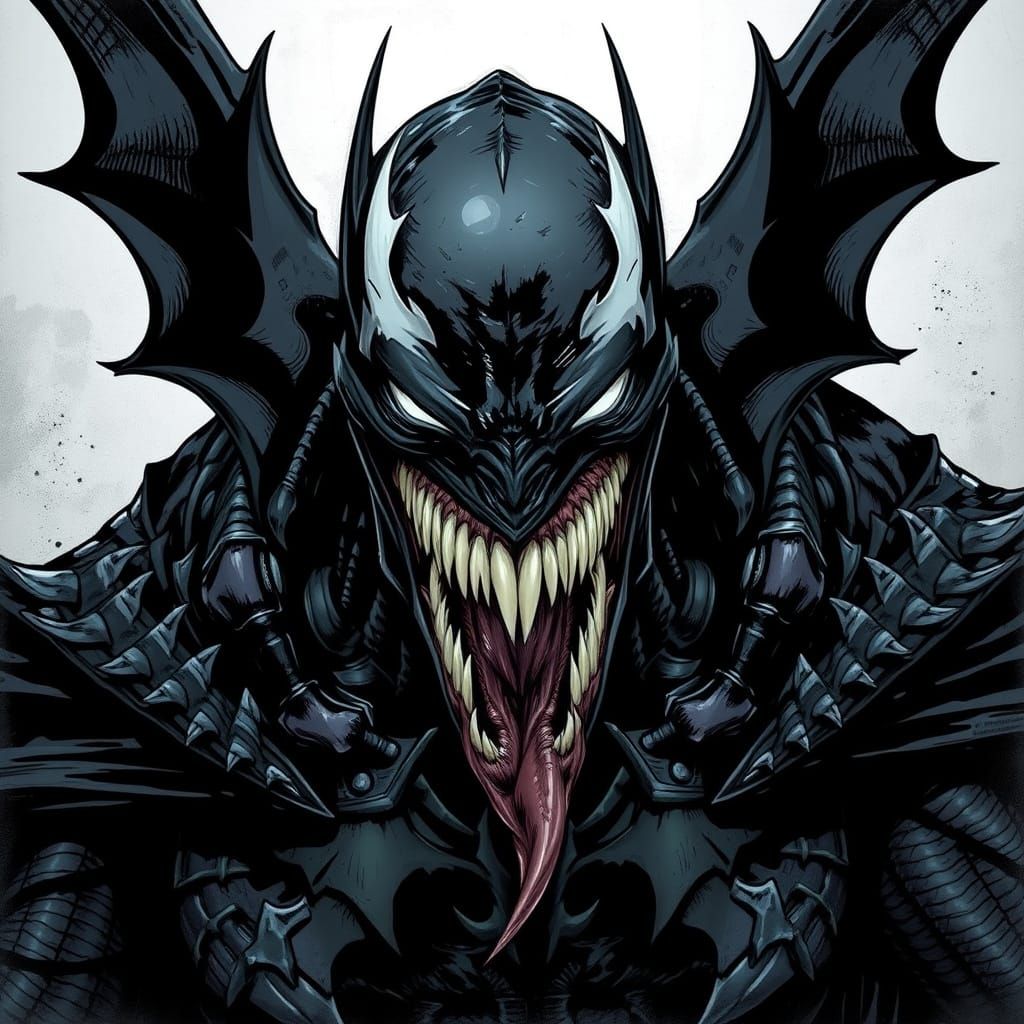 Dark Fantasy Hybrid of Venom and Batman