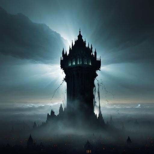 Infernal Landscape: Surreal Souls in Dreamlike Oil Painting