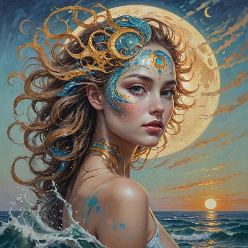 Ocean, Moon, and Sun: Impressionistic Biometric Art