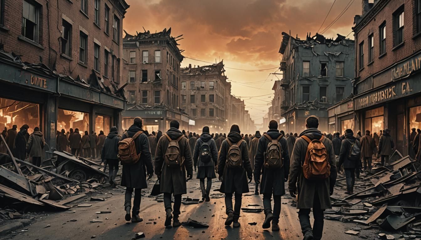 Dystopian Cityscape Inspired by Dark Surrealism