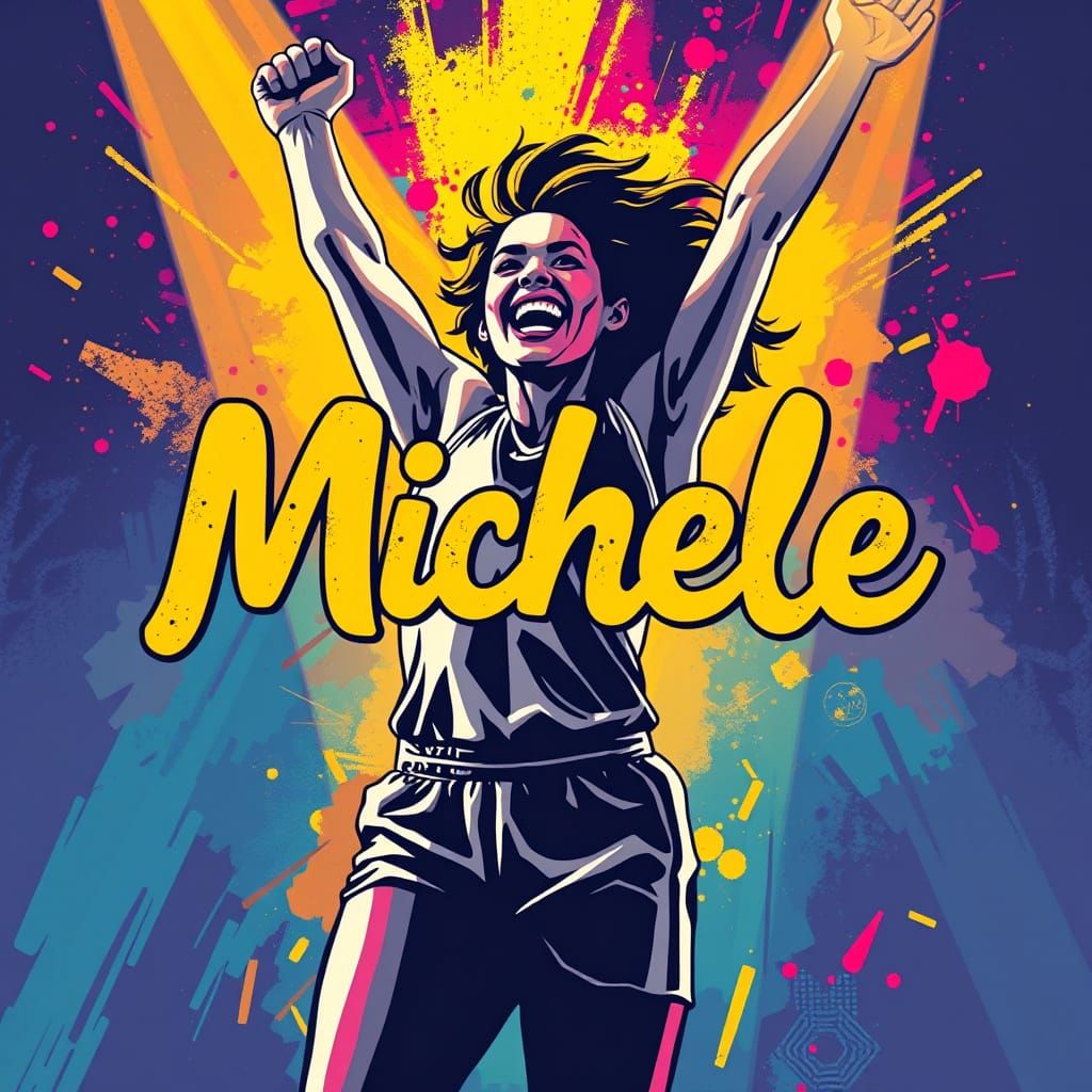 Triumphant Champion Declared in Vintage Sports Poster Style