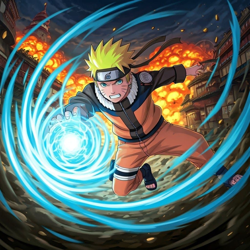 Naruto Unleashes Rasengan in Anime Style
