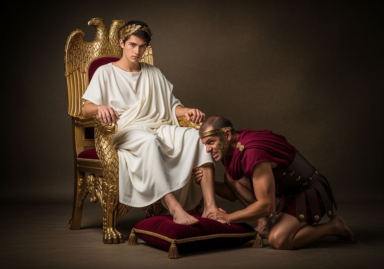 Roman Emperor on Eagle Throne in Professional Photography St...