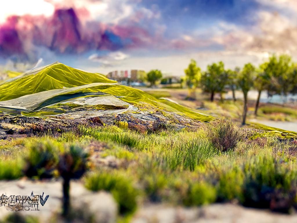 Detailed Landscape Vista in Happening Style