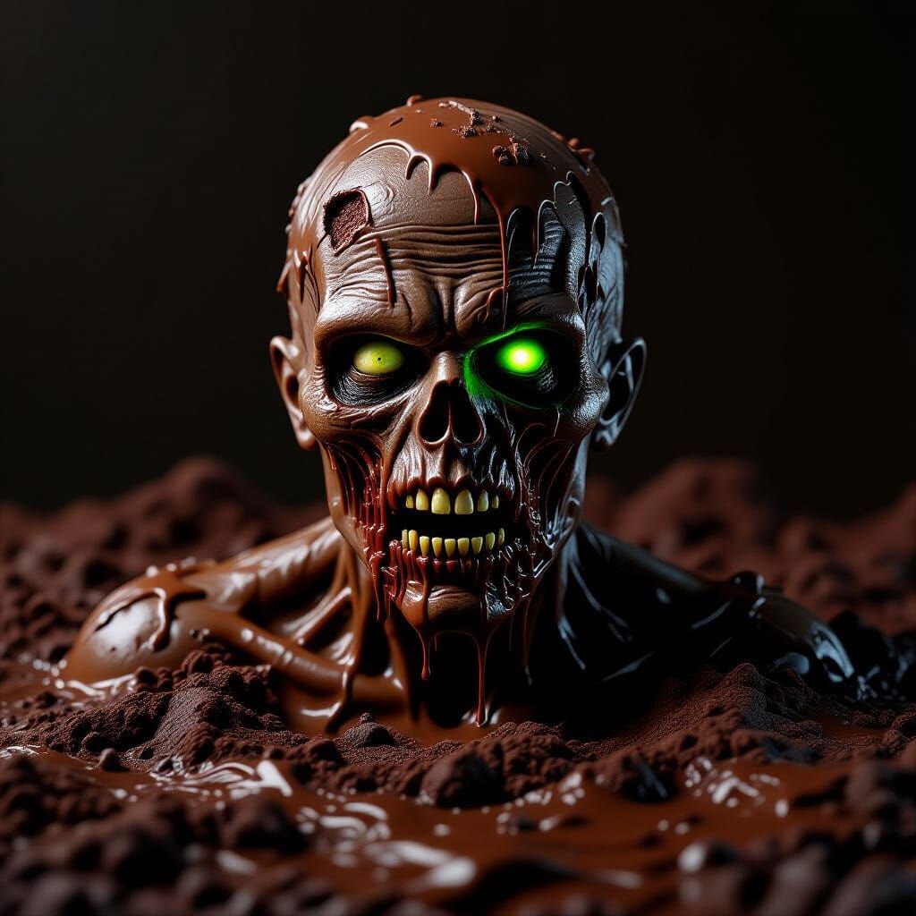 Creamy Chocolate Zombie Rises in Chiaroscuro