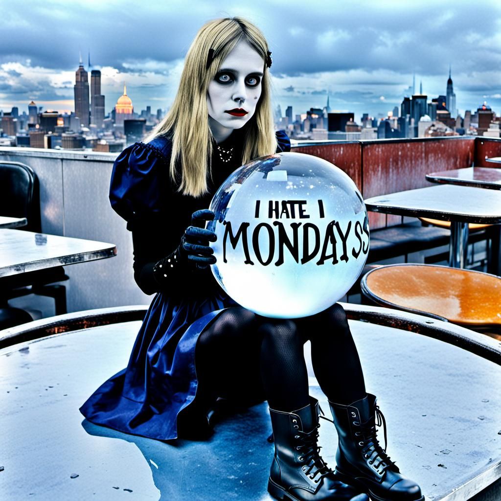 Gothic Alice on Diner Rooftop in Crystal Ball