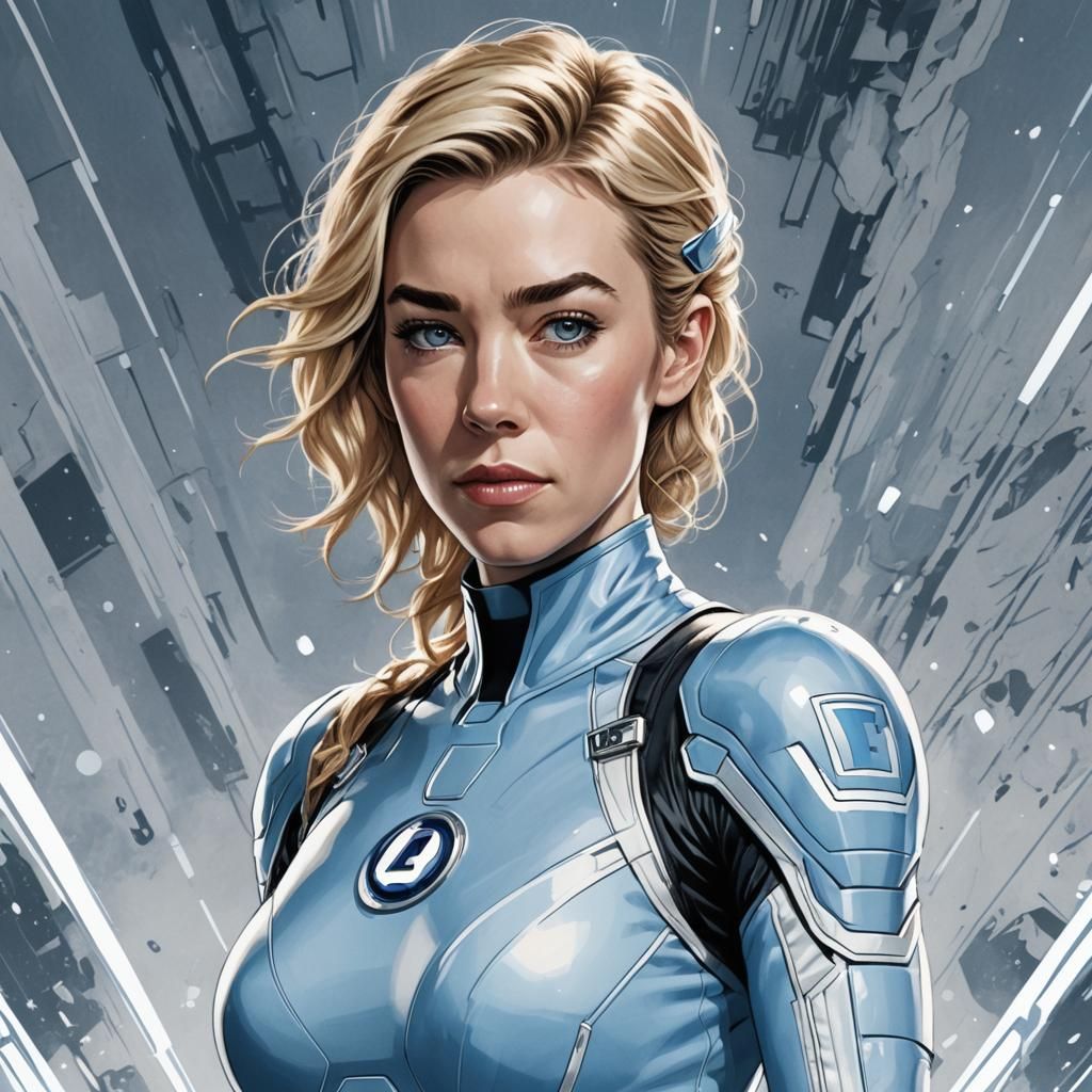 Sue Storm in Astrosuit Comic Book Art