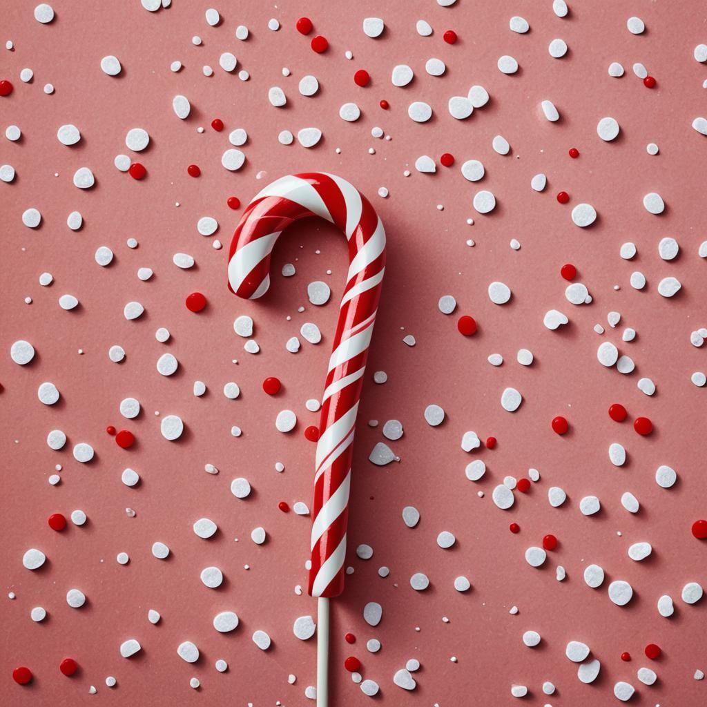Candy Cane in Pop Art Style