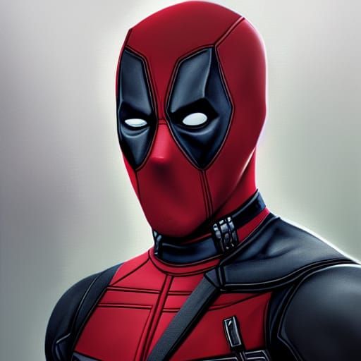 Hyperdetailed Deadpool Portrait in Art Nouveau Style