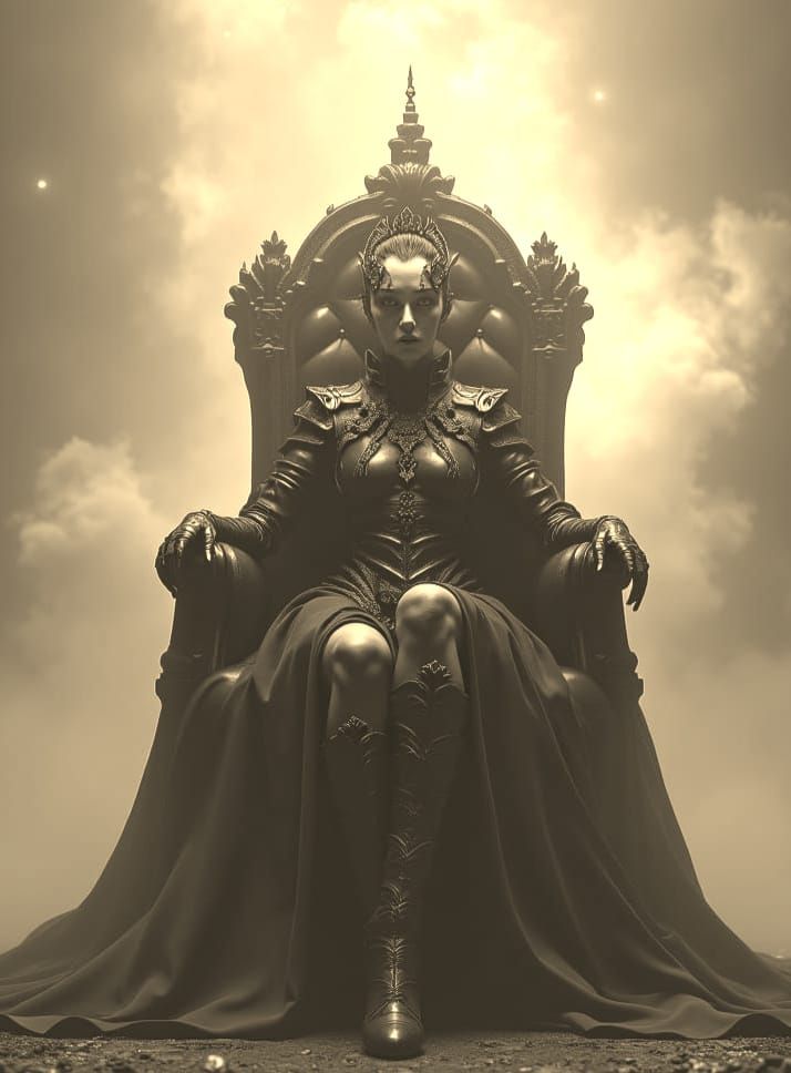 Leather Figure Face-Sitting: Detailed Matte Painting