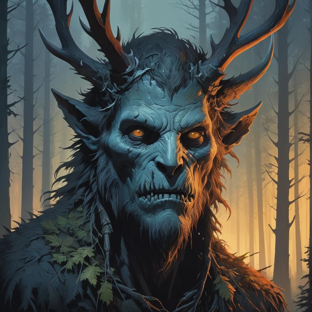 Wendigo Portrait in Twilight Grove