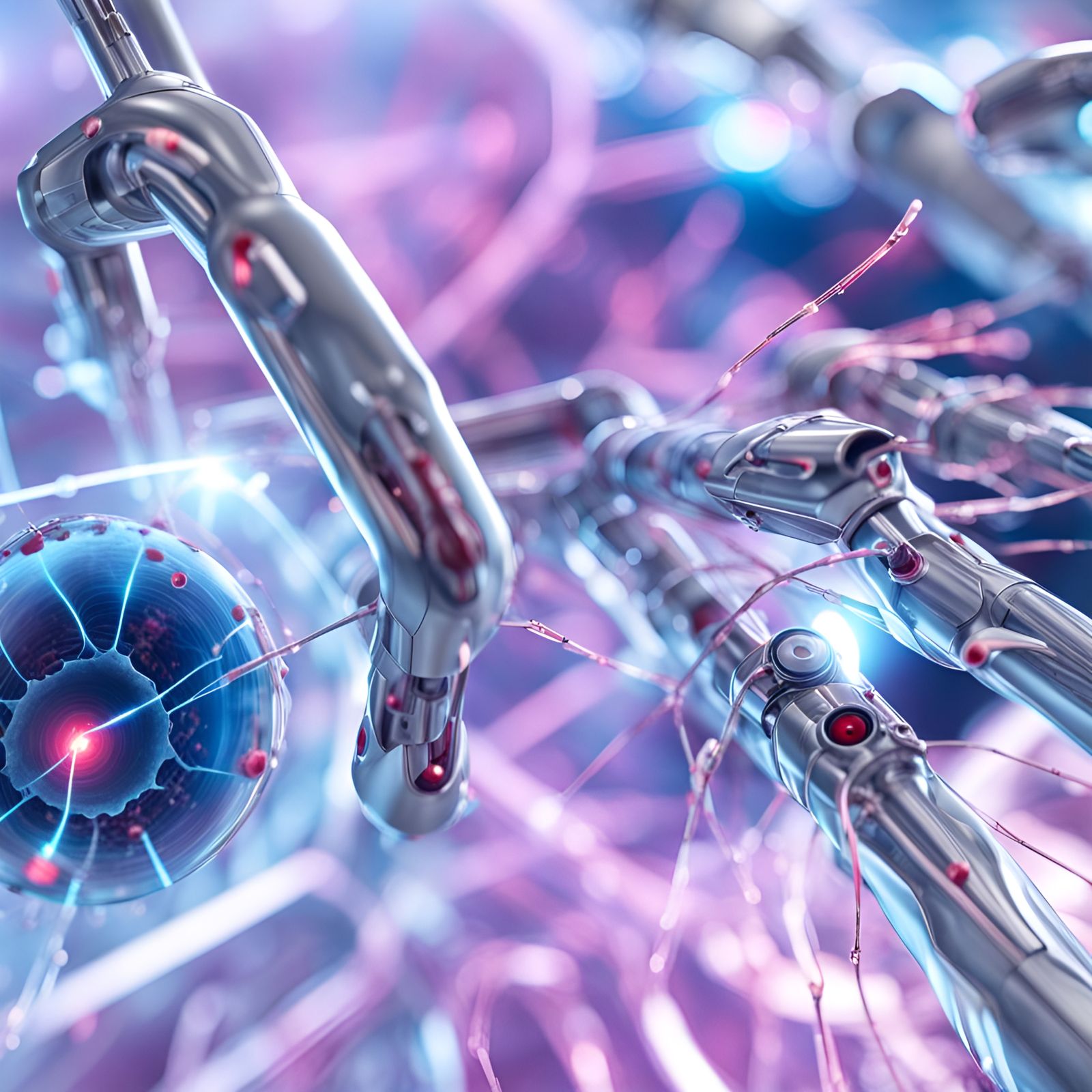 Futuristic Nanobot Lasering Cancer Cell: Sharp Focus