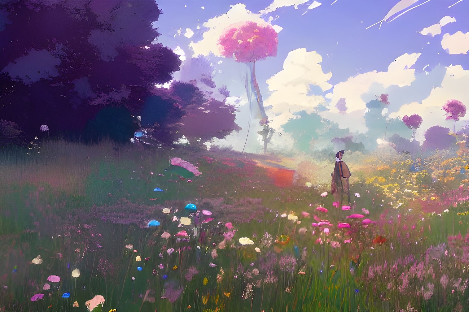 Flower Meadow Inspired by Studio Ghibli