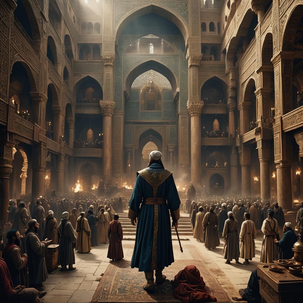 Ibn Sina and the Royal Vizier: A Cinematic Digital Painting