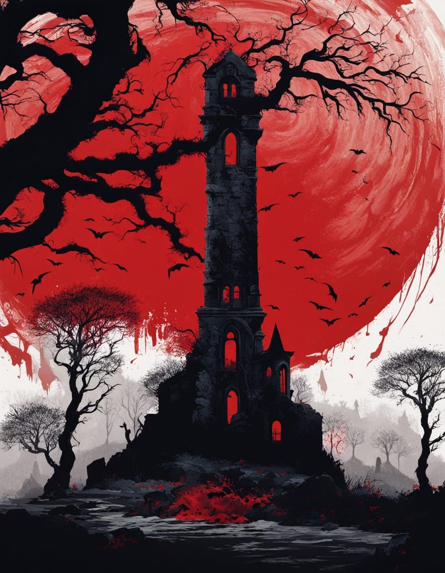Ethereal Gothic Horror Poster in Dark, Muted Colors
