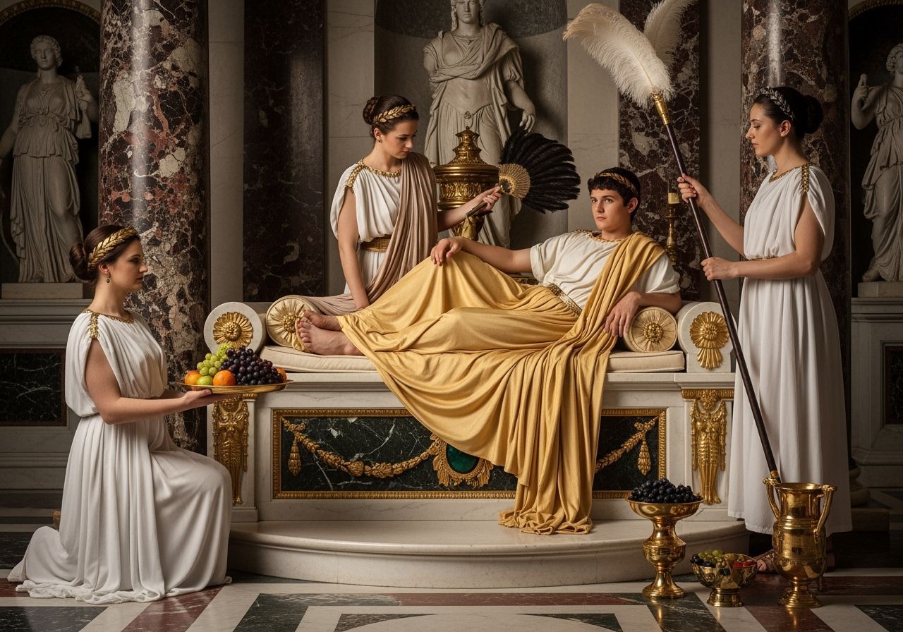 Emperor Caligula Lounging in His Imperial Palace