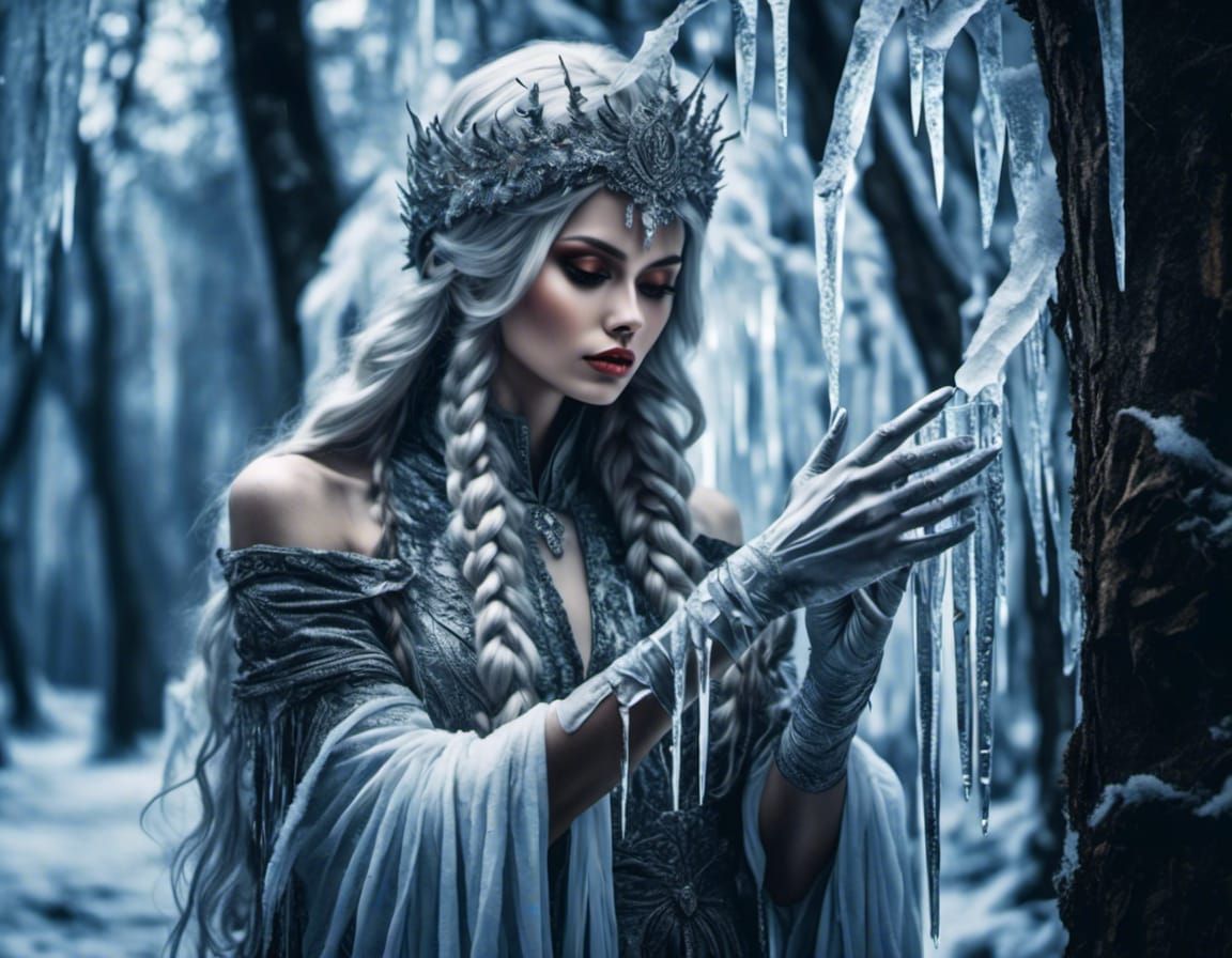 icy lady with frozen fingers