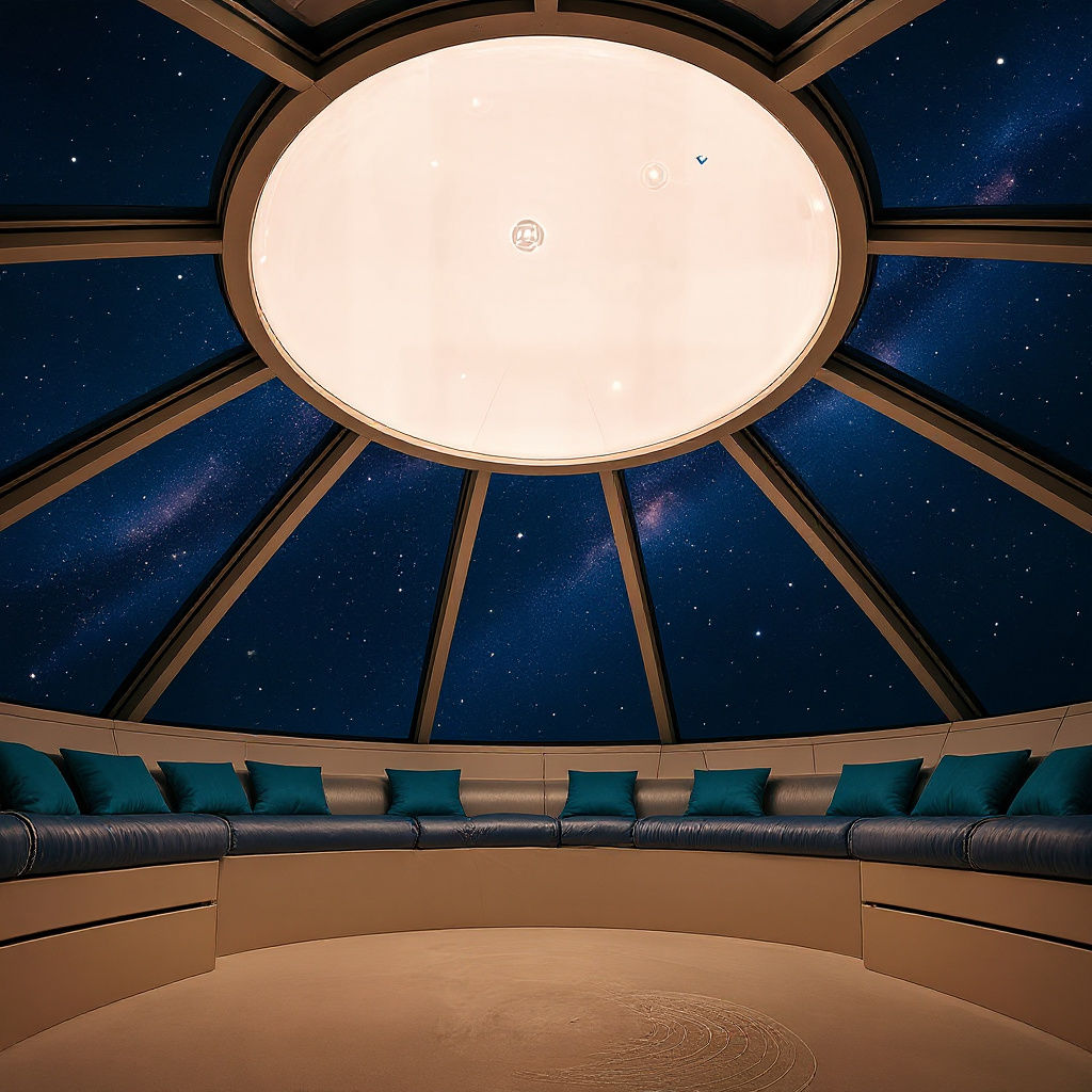 Pleiadian Spaceship Interior with Cosmic View