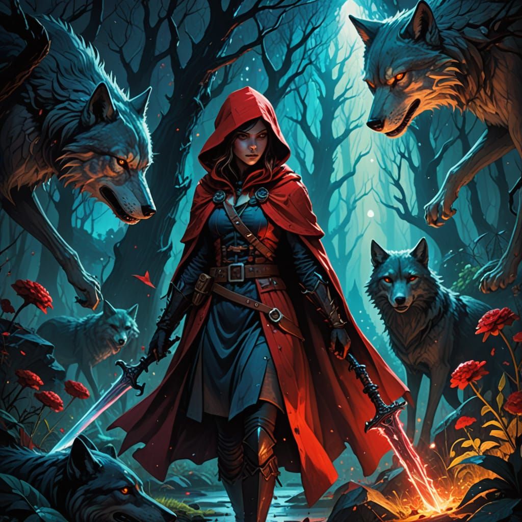 Little Red Riding Hood Battles the Wolf