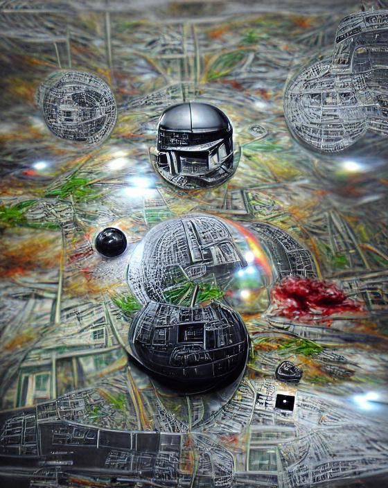 Holographic Death Star Map in Space: 8K Rendering