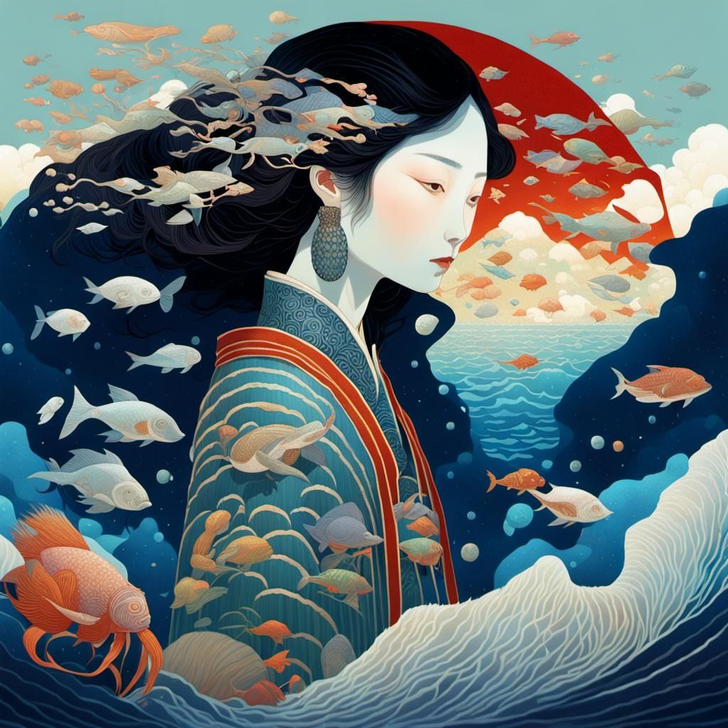 Surreal Sea Peoples Fairytale in Vivid Colors