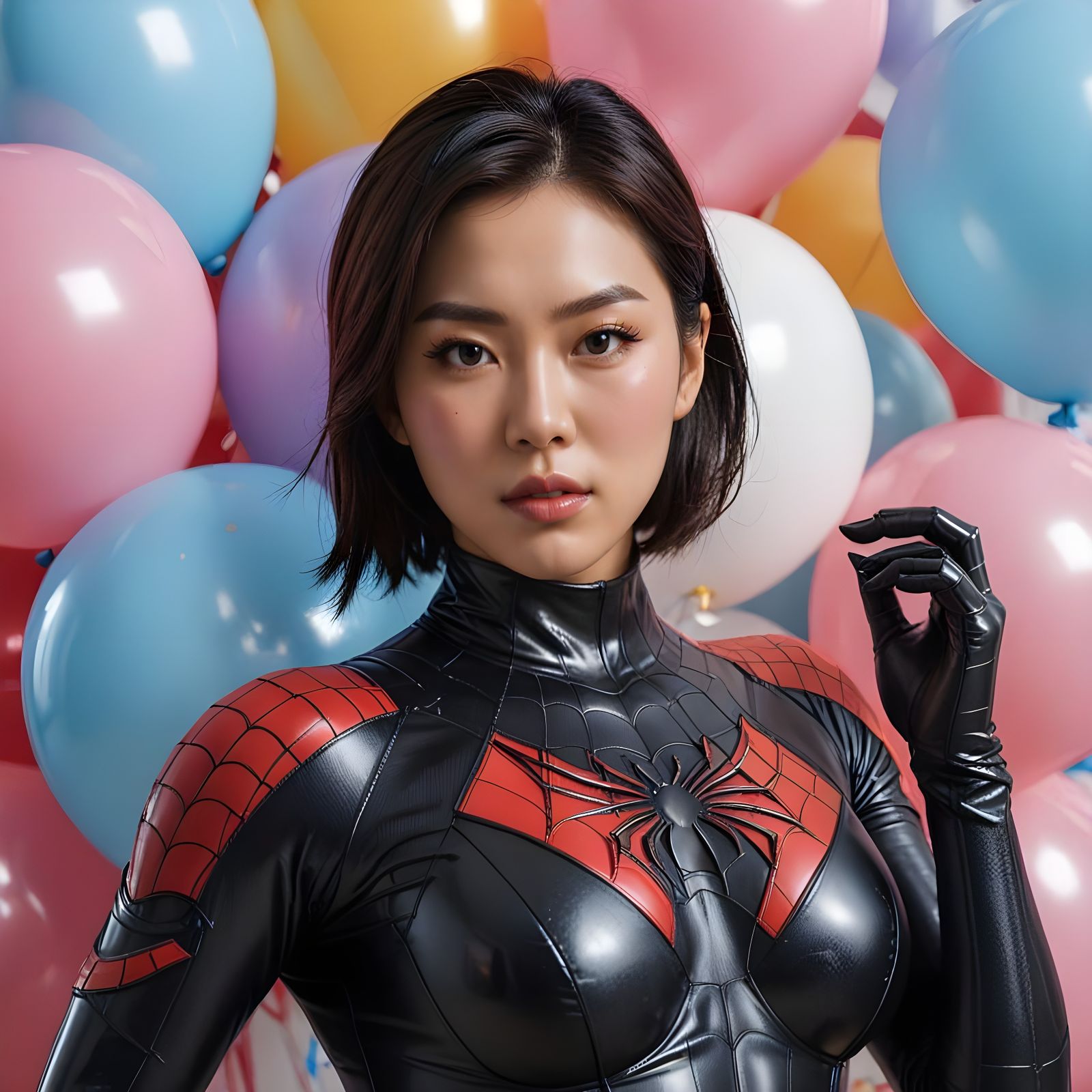 Cyberpunk Superheroine in Raimi Spider-Man Suit