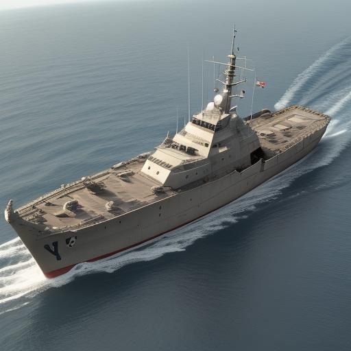 World War II Corvette Ship at Sea