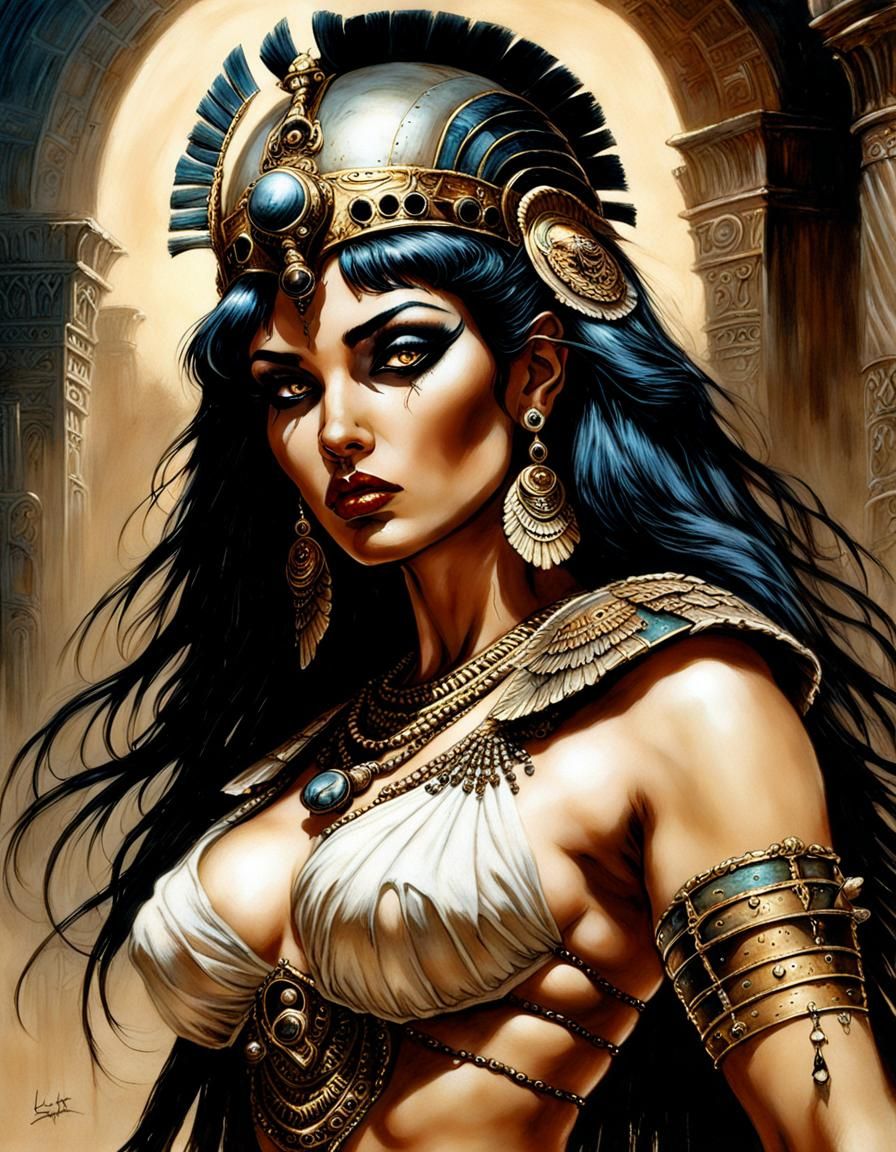Sensual Cleopatra in Heavy Metal Fantasy Style