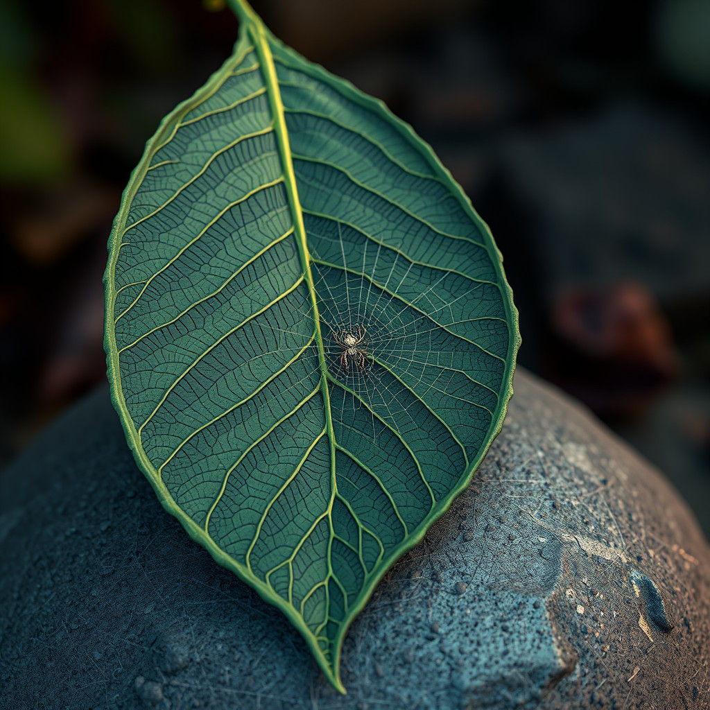 Intricate Veins of a Leaf in Zentangle Style