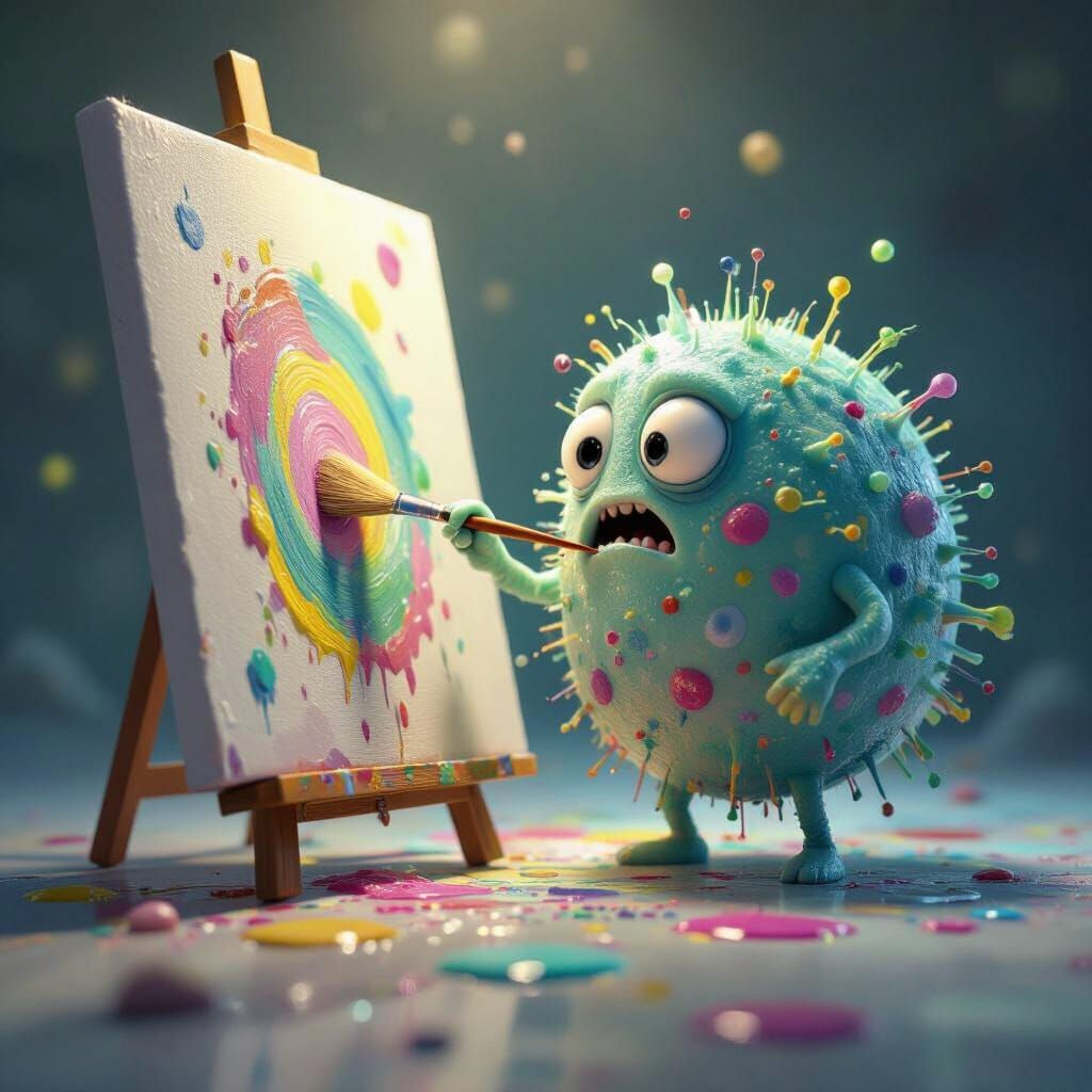 Bewildered Microbe Paints Masterpiece on Cell Wall